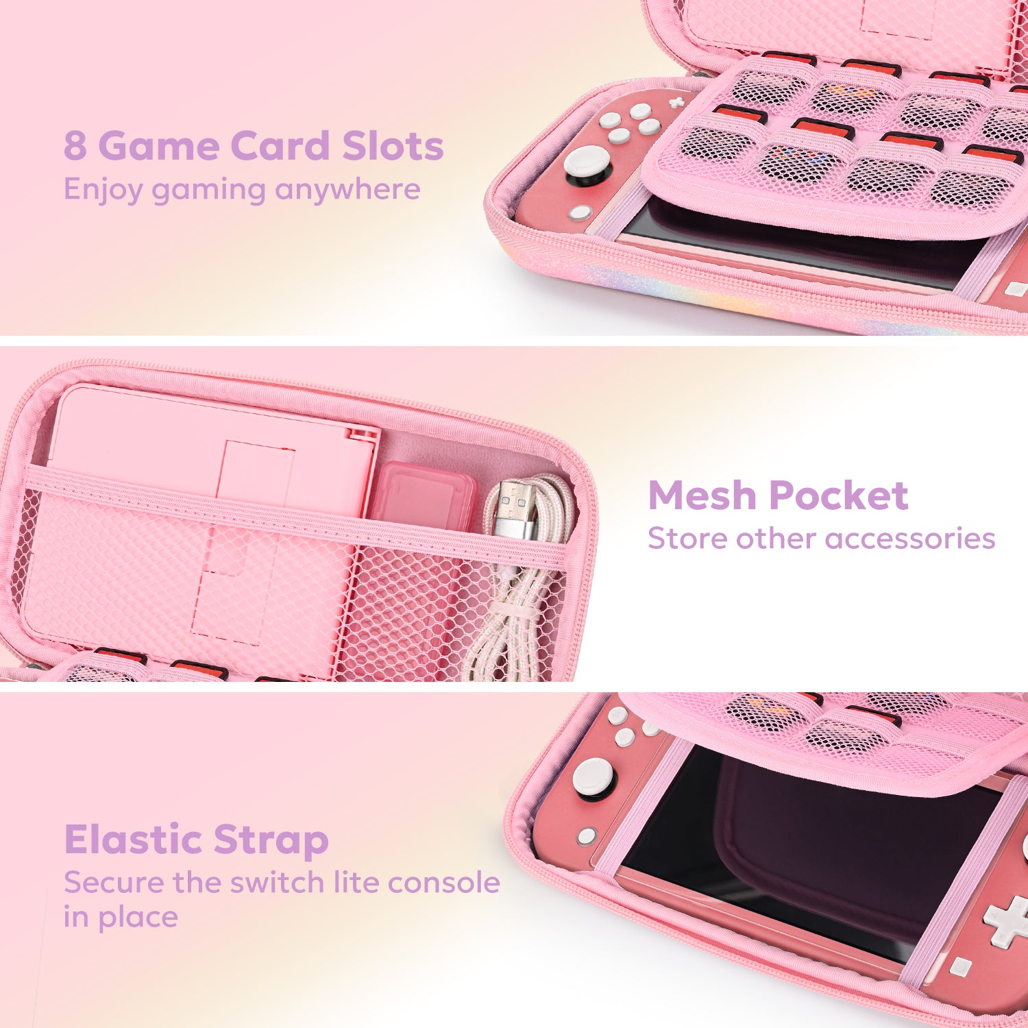 Switch Case, 17 in 1 Accessories Kit with Carrying Case