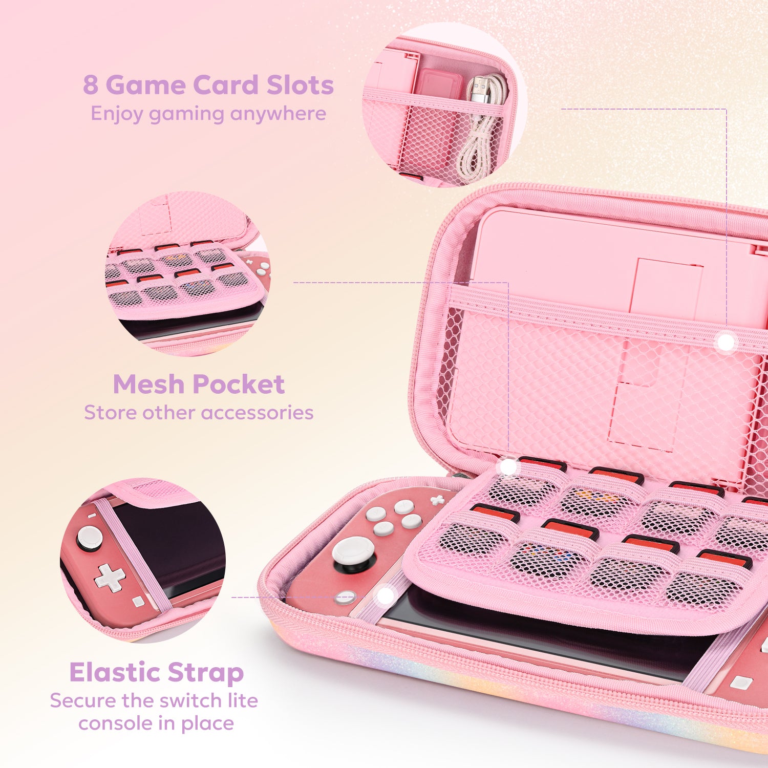 Switch Case, 17 in 1 Accessories Kit with Carrying Case