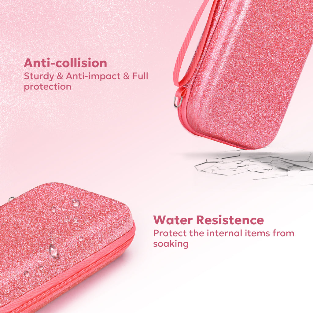 Switch Lite Case, 15-in-1 Accessories Set with Carrying Case, Screen Protector, Cat Thumb Caps (Glitter Pink) Visit th