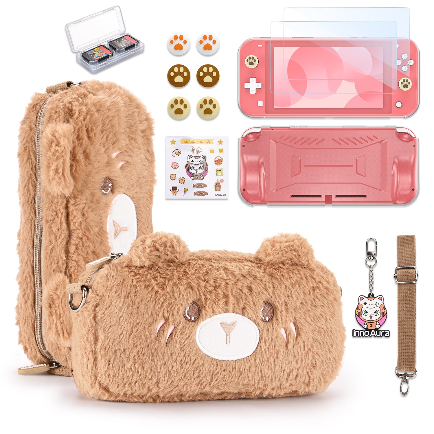 Switch Lite Case, 14-in-1 Accessories Bundle with Cute Carrying Case